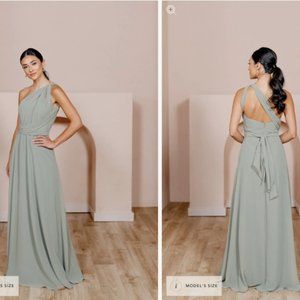 Revelry Devan Convertible Chiffon Dress - Sage